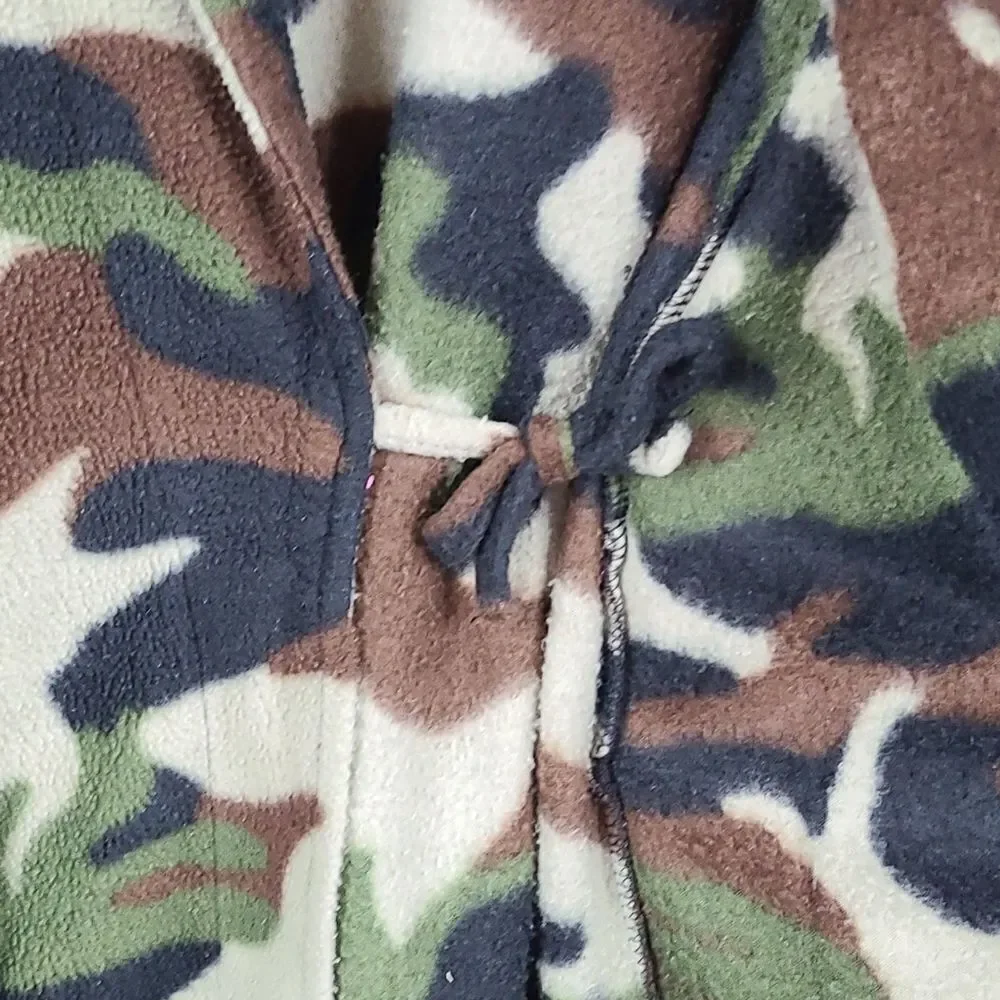 Kids Robe Camoflauge Fleece Belted Bathrobe Sleepwear Boys Size 8-10 w/ Pockets
